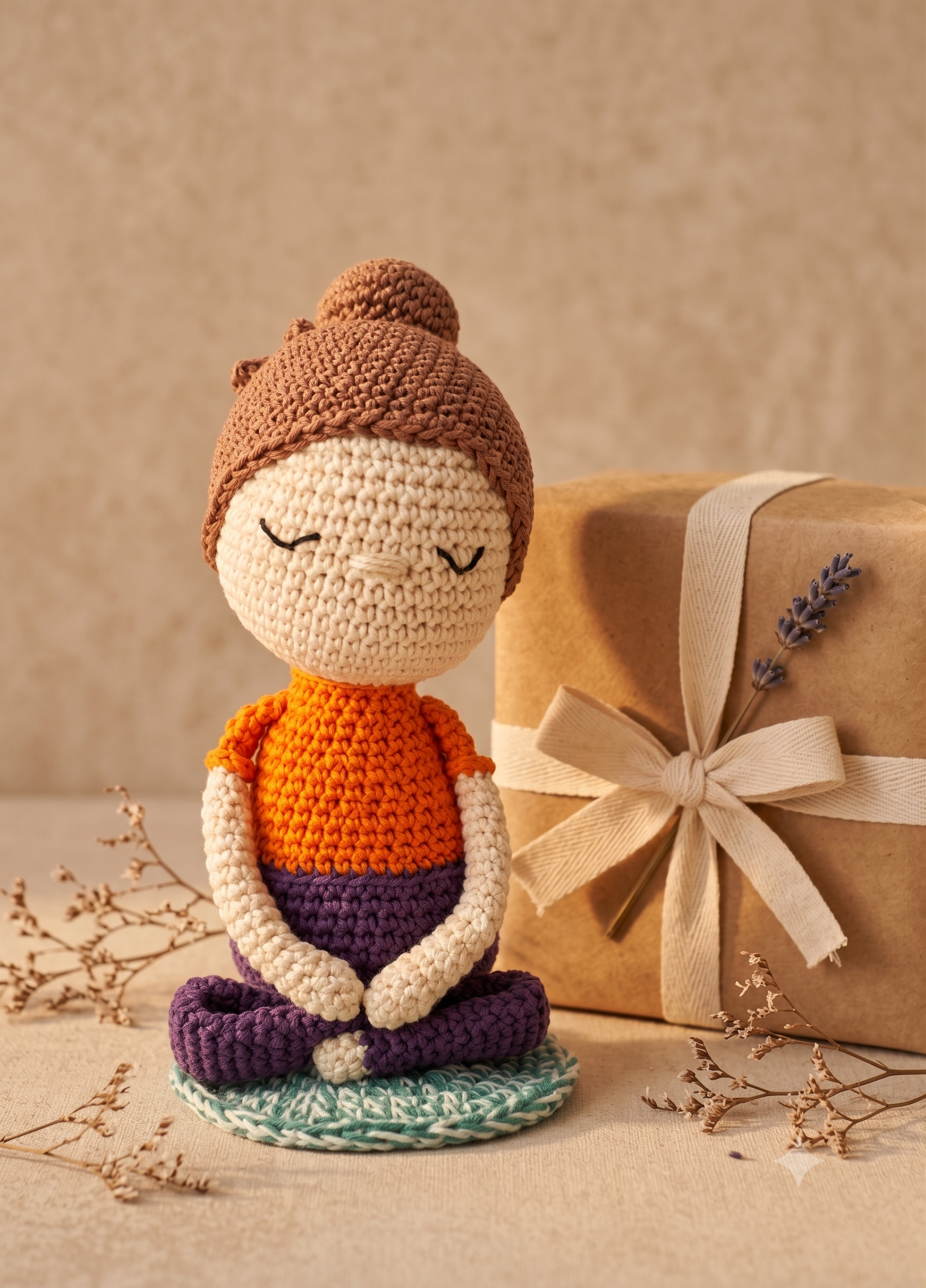 Boneca Amigurumi Shanti meditando