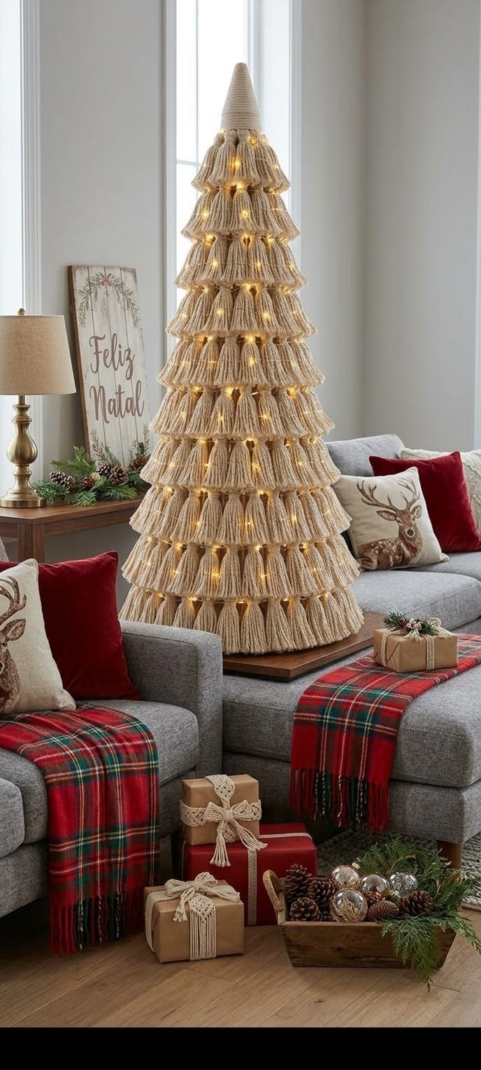 Árvore de natal de macramê