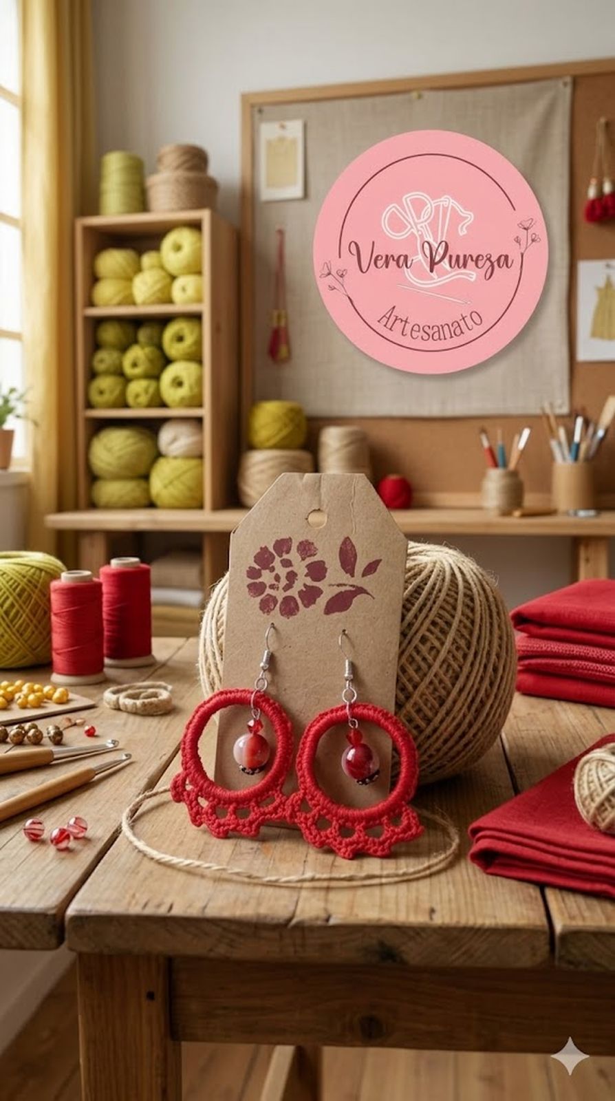 Brinco em crochê