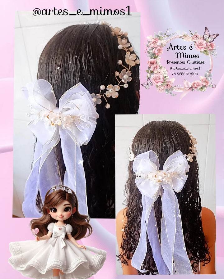 Tiara e Laço Encanto ( aramado)